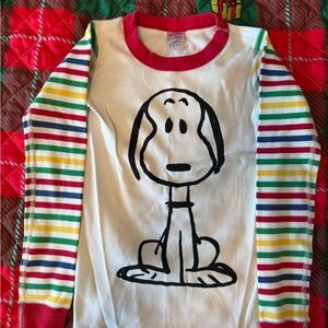 Striped Snoopy Long Sleeve Pajamas